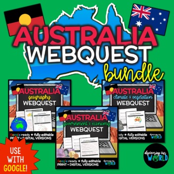 Preview of Australia Webquests Lesson Bundle