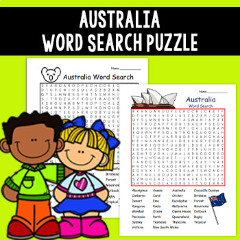 Preview of Australia Word Search Puzzle
