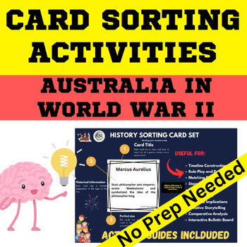 Preview of Australia World War 2 History Card Sorting Activity - PDF and Digital