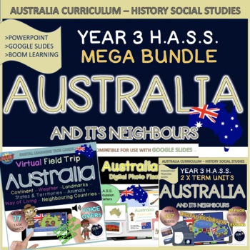 Preview of Australia and Its Neighbours MEGA Bundle -Country Study Unit HASS Year 3 Digital