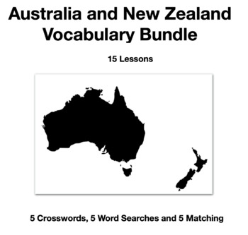 Preview of Australia and New Zealand Vocabulary Bundle