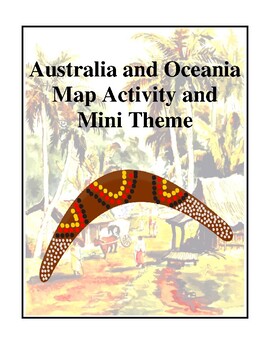 Preview of Australia and Oceania Map Activity and Mini Theme