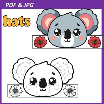 Preview of Australia day / Koala Animals Hat Craft / Crown Craft Activities Coloring Pages