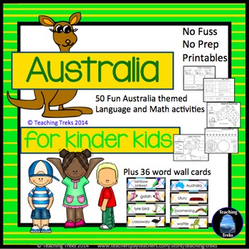 Preview of Australia Activities for Kindergarten: Australian Animals and More