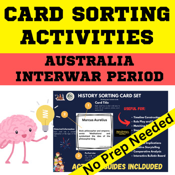 Preview of Australia between the wars History Card Sorting Activity - PDF and Digital