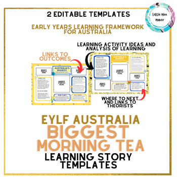 Preview of Australia's Biggest Morning Tea EYLF Early Learning Story EDITABLE Templates