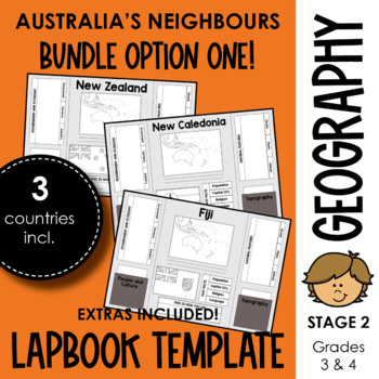 Preview of Australia’s Neighbours BUNDLE New Zealand, New Caledonia & Fiji Lapbook Template
