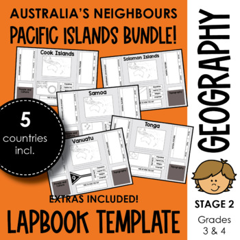 Preview of Australia’s Neighbours BUNDLE: Pacific Islands Lapbook Templates