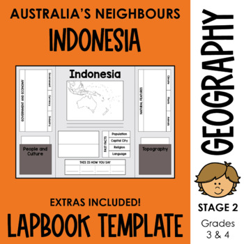 Preview of Australia’s Neighbours Indonesia Lapbook Template
