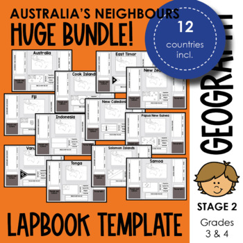 Preview of Australia’s Neighbours MEGA BUNDLE: Lapbook Templates