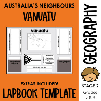 Preview of Australia’s Neighbours Vanuatu Lapbook Template