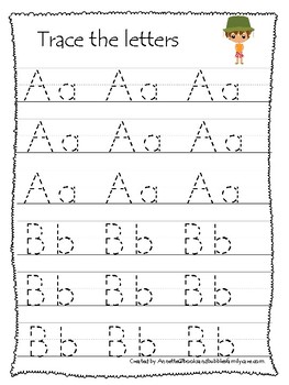 australia themed a z tracing worksheets printable preschool handwriting