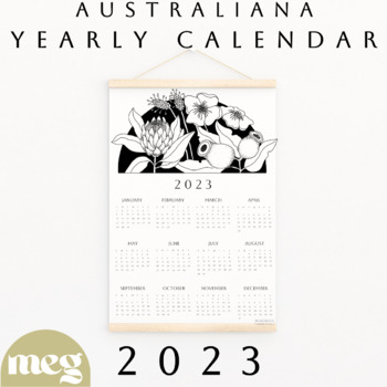 Preview of Australian 2023 Botanical Wall Calendar  | 2023 calendar, printable calendar