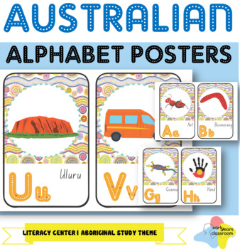Preview of Australian Aboriginal Alphabet A-Z Flashcards | NSW font | ABCs with arrows