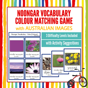Preview of NAIDOC Flashcards Australian Aboriginal Colour Matching Game Noongar Vocabulary