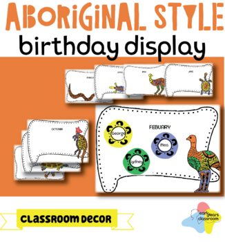 Preview of Australian Aboriginal style birthday display set