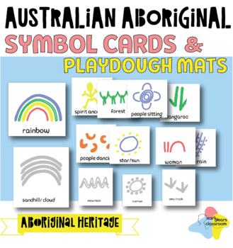 Preview of Australian Aboriginal symbol cards and playdough mats