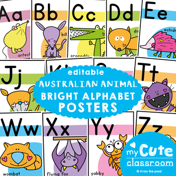 Bright Alphabet Posters | Editable Classroom Decor