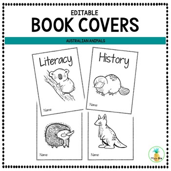 Preview of Australian Animal Book Covers EDITABLE