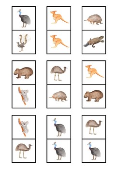 Preview of Australian Animal Dominos