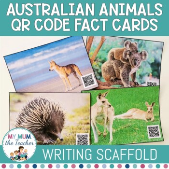 Preview of Australian Animal Fact Cards - QR Codes | FREE