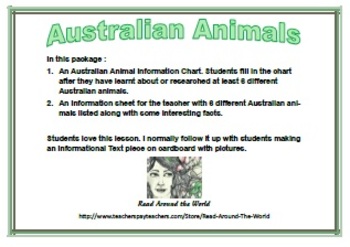 Preview of FREE Australian Animal Information Chart