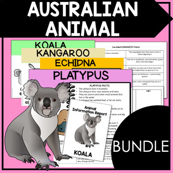 Preview of Australian Animal Information Report Writing Bundle