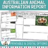 Australian Animal Information Report Writing Template | FREE