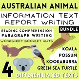 Australian Animal Information Texts, Report Writing & Read