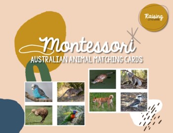 Preview of Australian Animal Matching Cards Montessori (pair with Safari Ltd figures)