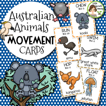 Preview of Australian Animal Movement Cards and Brain Breaks (Transition activity)