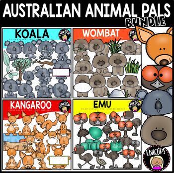 Preview of Australian Animal Pals Clip Art Bundle {Educlips Clipart}