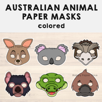 Australian Animal Paper Masks Printable Craft Activity Costume Template