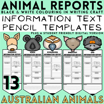 Preview of Australian Animal Research Report Project Informative Written Display Pencil Set