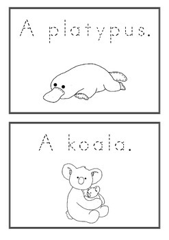 Australian Animal Tracing Name K-1 Kids Make | TpT