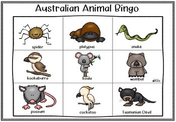 Australian Animal Bingo by Place Teaching Resources