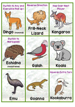 Australian Animal Card Games Editable Name Labels Posters and Flash Cards  Bundle