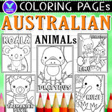 Australian Animals Coloring Pages & Writing Paper Activiti