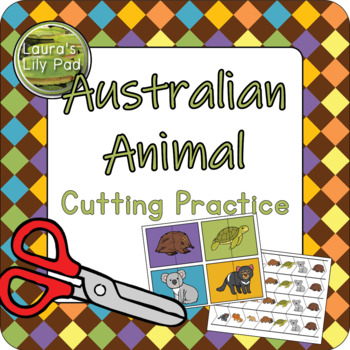 Preview of Australian Animals Cutting Practice Scissor Skills Center