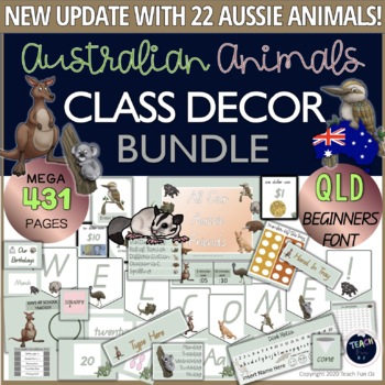 Preview of Australian Animals Decor Bundle Posters Labels Australiana