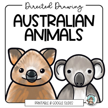 Preview of Australian Animals • Directed Drawing • Fun Art Sub Lesson