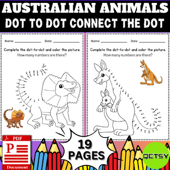 Australian Animals Dot to Dot Worksheets - Connect The Dots for ...