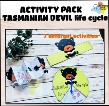 Preview of Australian Animals, Tasmanian Devil life cycle activity pack and facts