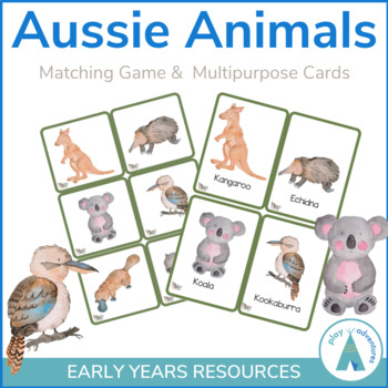 Australian Animals Matching Game by Play Adventures | TPT