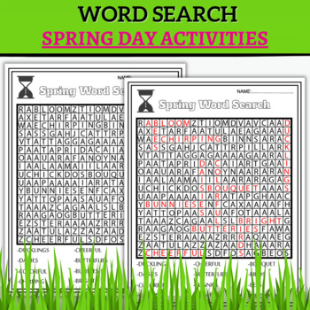 Preview of Spring Word Search-Earth Day Activities