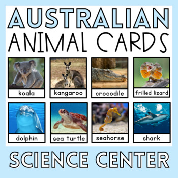 Preview of Australian Animals Montessori Preschool Science Center Activities