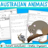 Australian Animals - Posters, Worksheets & Graphic Organizers