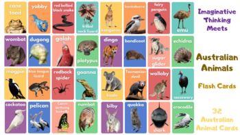 Australian Animals Printable Flashcards by Imaginative Thinking123