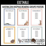 Editable Australian Animals Reading Groups Posters - Boho Theme