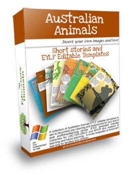 Preview of Australian Animals Short Stories and editable pages